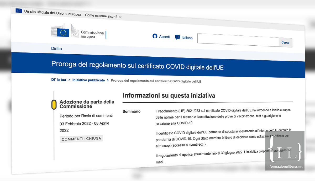 Proroga del regolamento sul certificato COVID digitale dell'UE: iniziative pubblicate